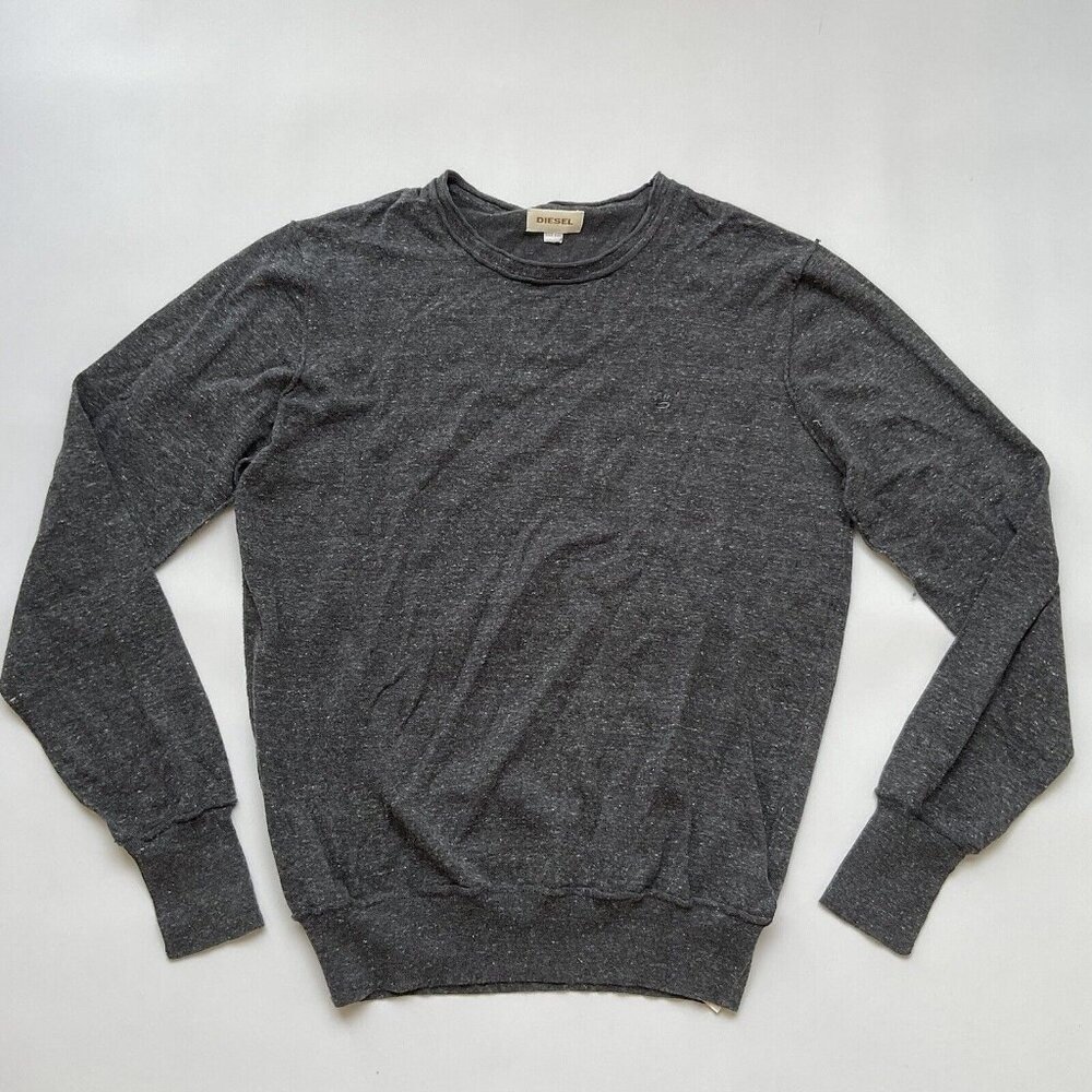 Diesel Men’s Pullover Sweatshirt In Grey Size 2XL